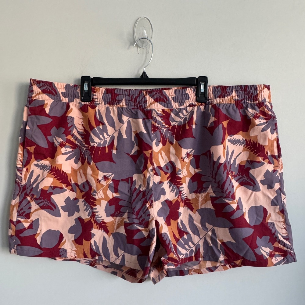 Eddie Bauer Tidal Shorts Womens T2XL Royal Red Tropical Floral Nylon 3706 NWT